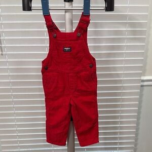 OshKosh B'gosh Bright Red Corduroy Overalls for boys